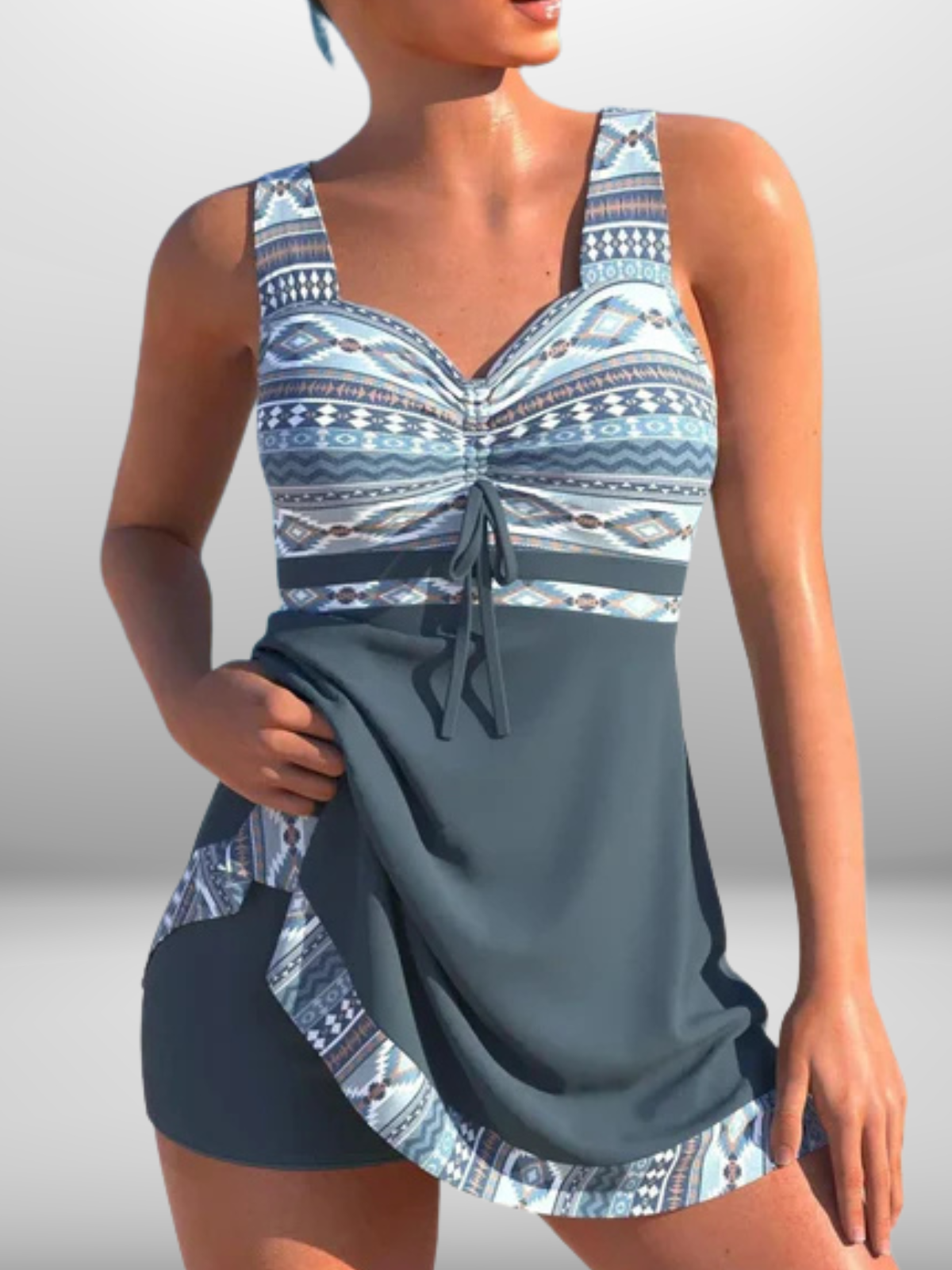 Claravie – Corrigerende Tankini Set met Rokje voor een Flatterend Silhouet