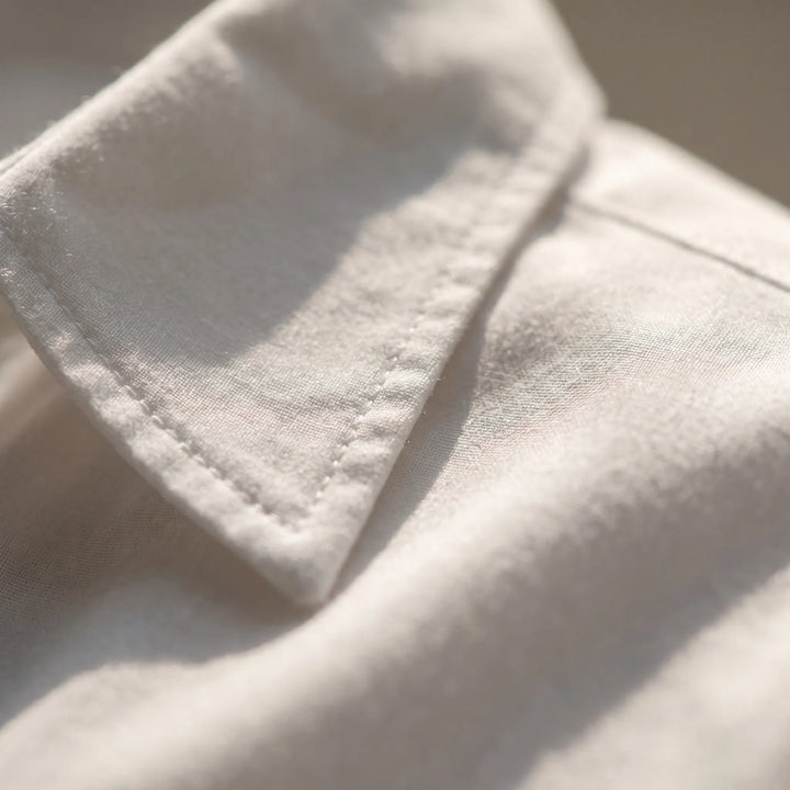 ClarvelleLong-Sleeve Collared Button-Up Blouse