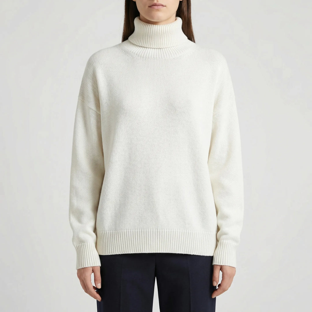 CollveraRibbed Turtleneck Long Sleeve Jumper