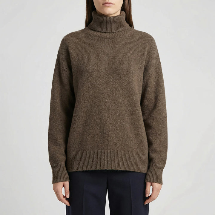 CollveraRibbed Turtleneck Long Sleeve Jumper
