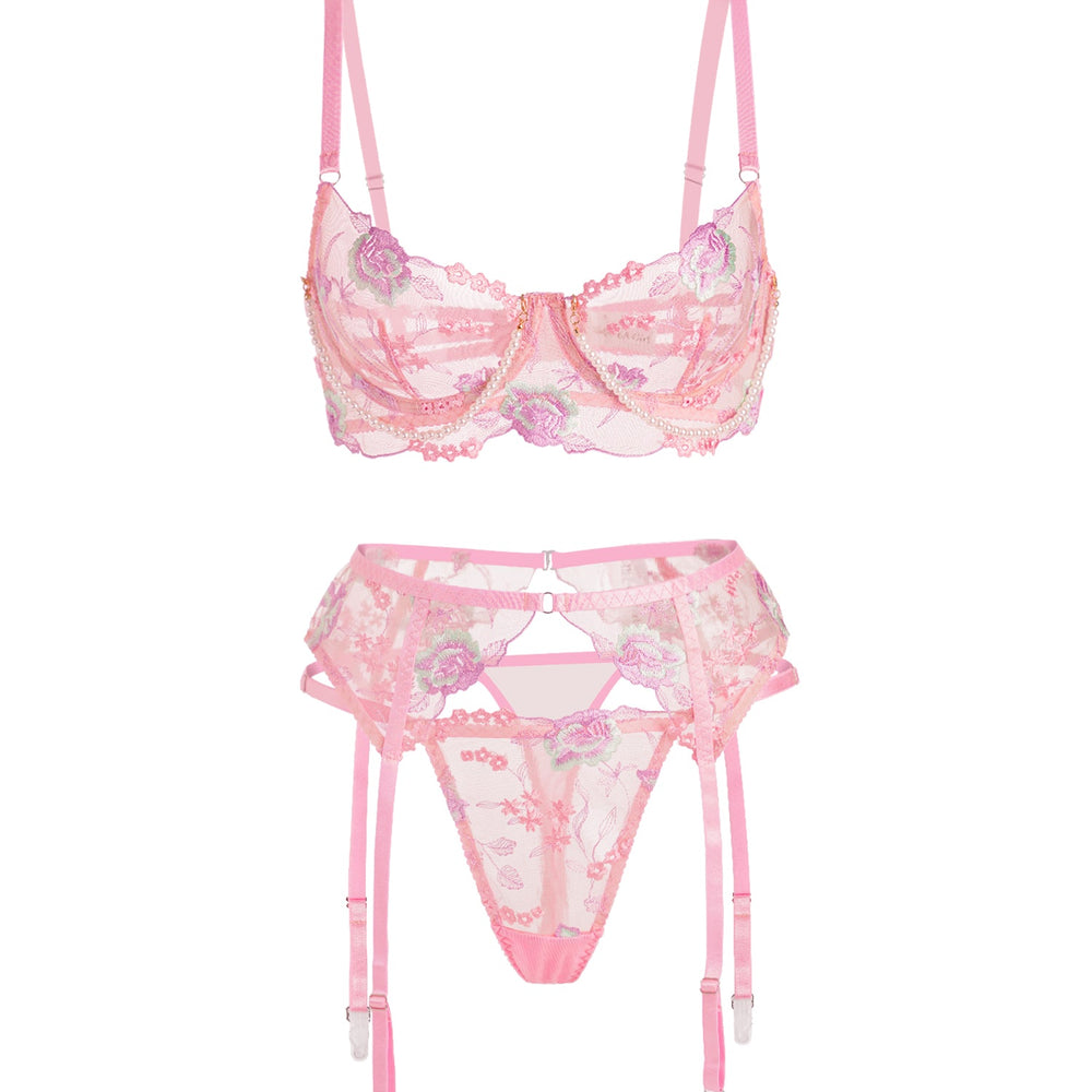 
                  
                    Sexy kanten lingerieset met parelketting
                  
                