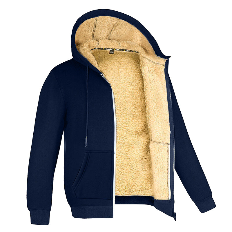 Heren Fleece Trui met Bontvoering