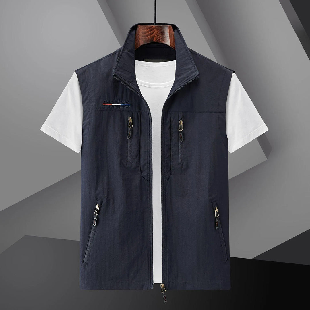 Heren Utility Travel Vest met Meerdere Zakken – Zomer
