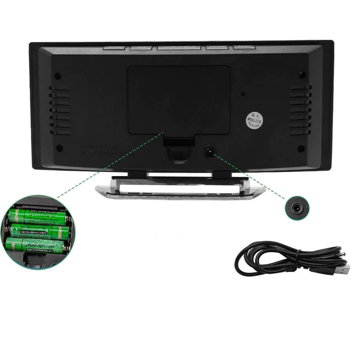 Digitale Klok | LED-wekker met Spiegel | Automatisch Dimmen Zonder Verblinding | CurveClock