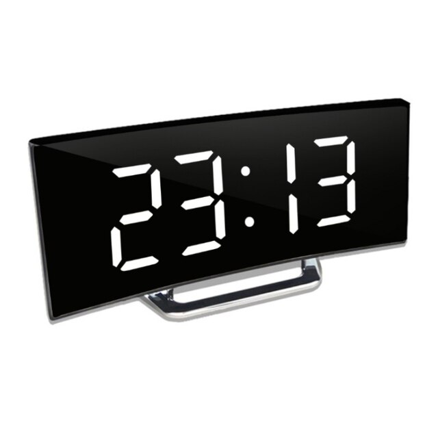 Digitale Klok | LED-wekker met Spiegel | Automatisch Dimmen Zonder Verblinding | CurveClock