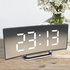 Digitale wekker | Gebogen LED-spiegeldisplay | Automatische dimfunctie