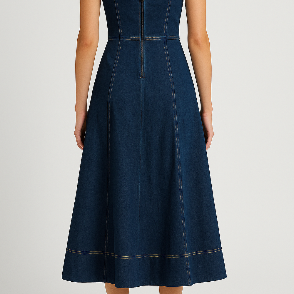 
                  
                    Dorevia – Elegante Spijkerjurk met Zakken en Knoopsluiting - SkinzLine
                  
                