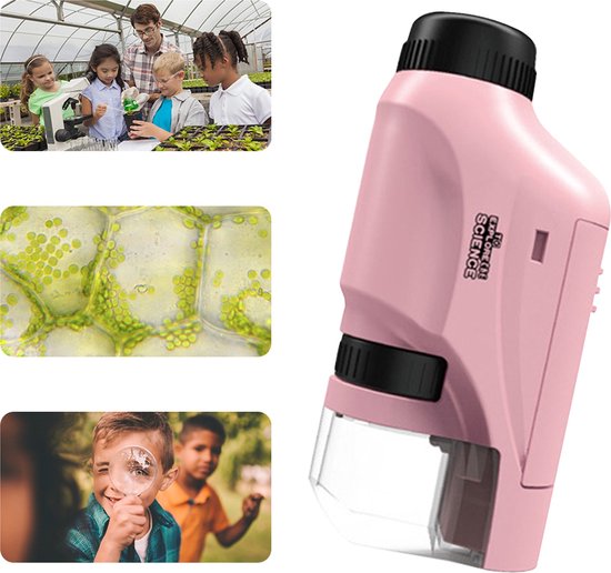 Draagbare Microscoop voor Kinderen 60x-120x met LED-licht - Compact en Kindvriendelijk