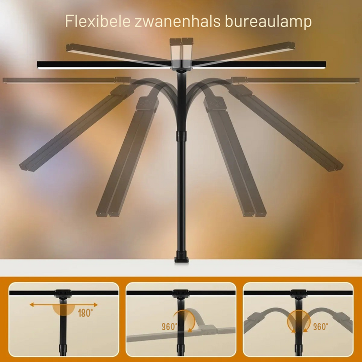 Moderne Dubbele LED Bureaulamp voor Stijlvolle Verlichting