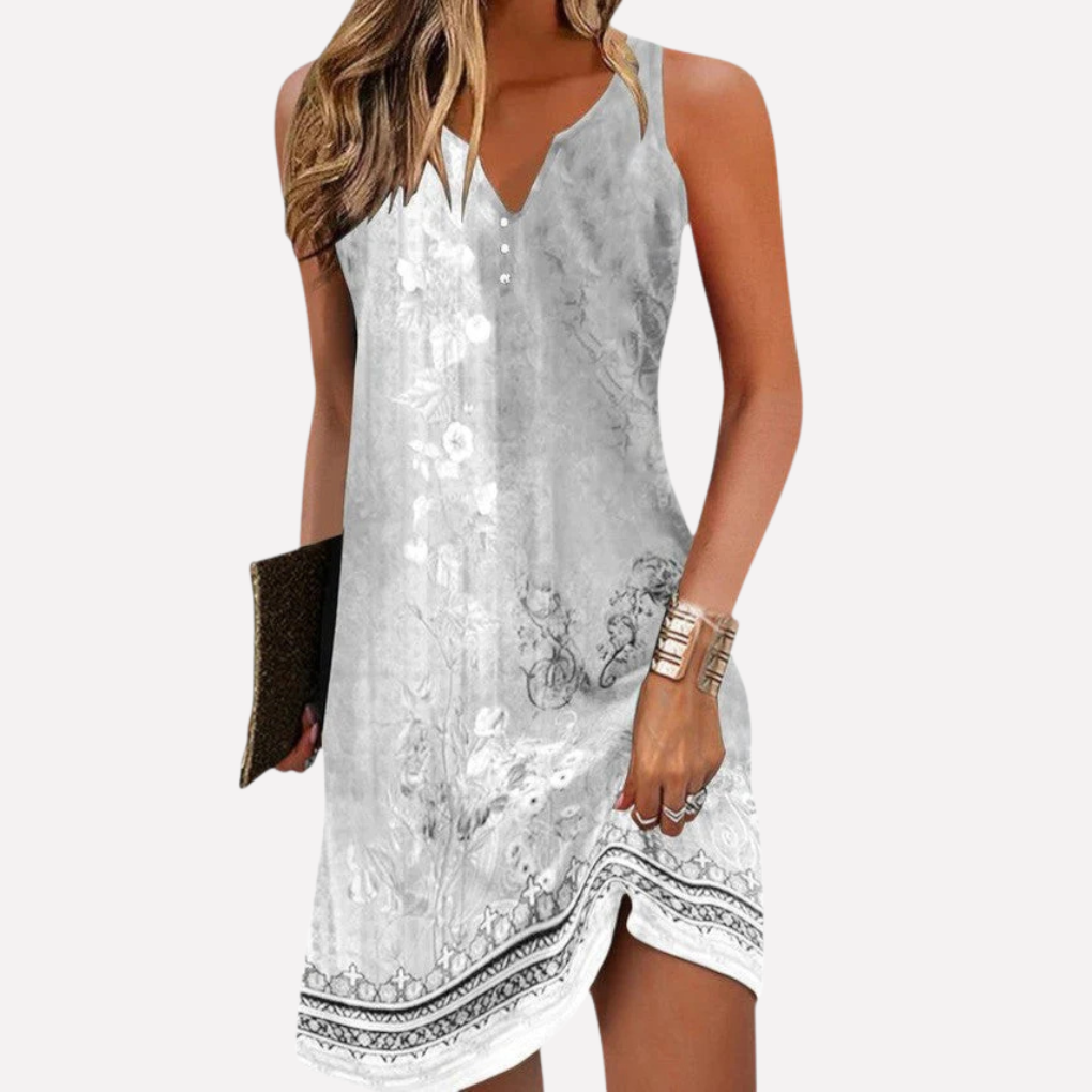Mouwloze Mini Zomerjurk met Print