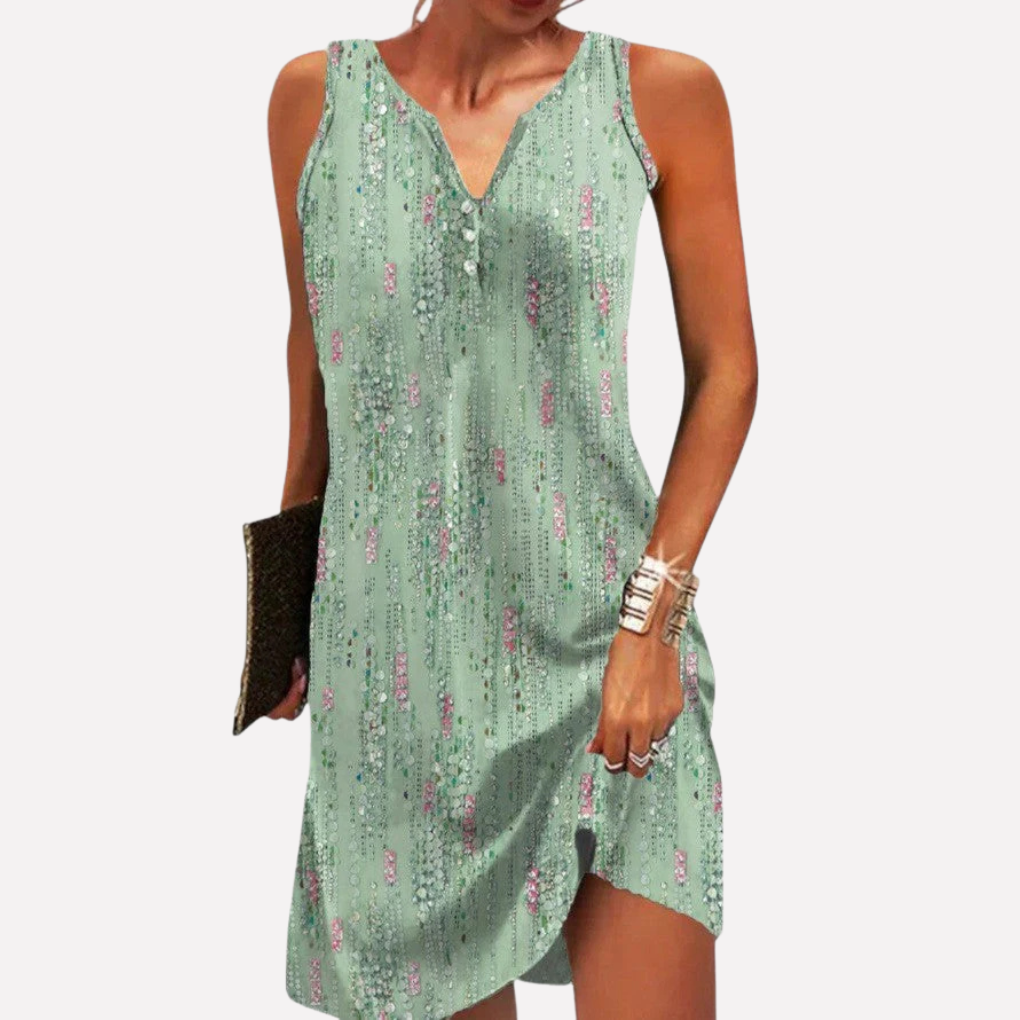 Mouwloze Mini Zomerjurk met Print