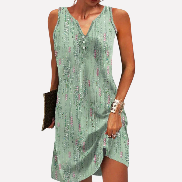 Mouwloze Mini Zomerjurk met Print