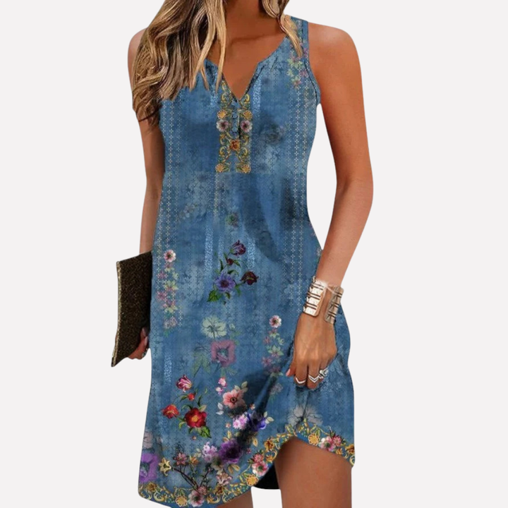 Mouwloze Mini Zomerjurk met Print
