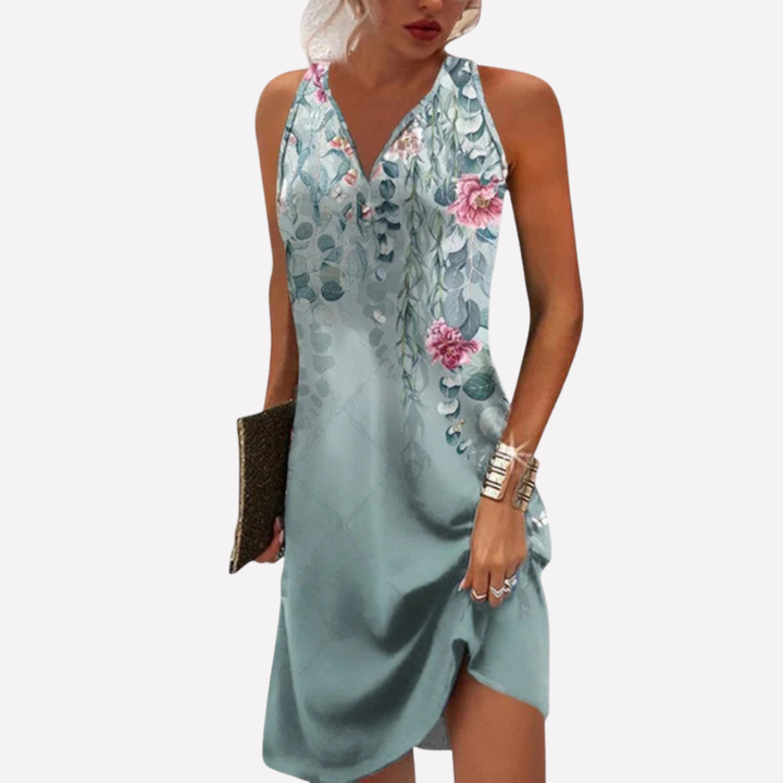 Mouwloze Mini Zomerjurk met Print
