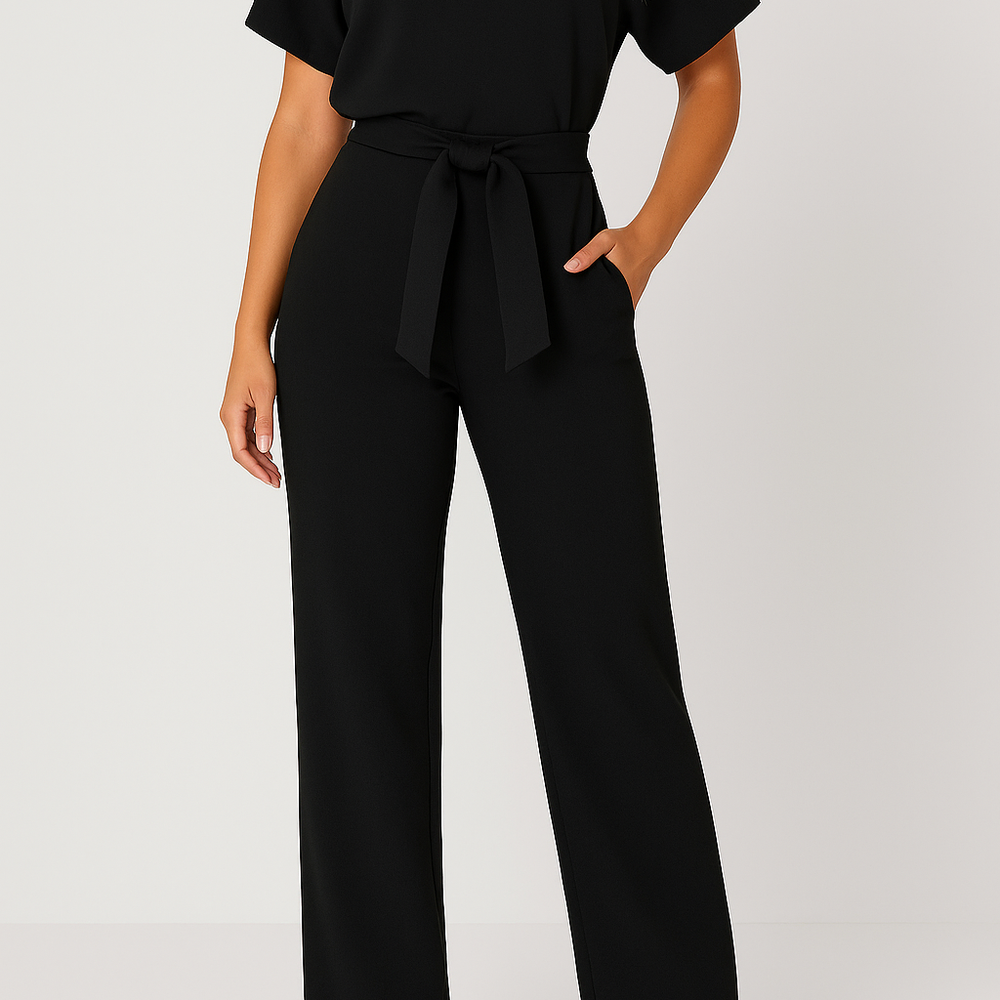 
                  
                    Elanira – Elegante Jumpsuit met Ceintuur en Wijde Pijpen
                  
                