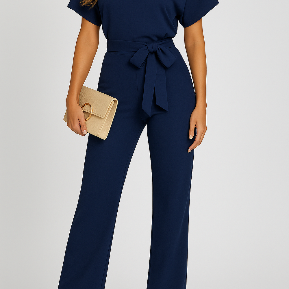 
                  
                    Elanira – Elegante Jumpsuit met Ceintuur en Wijde Pijpen
                  
                