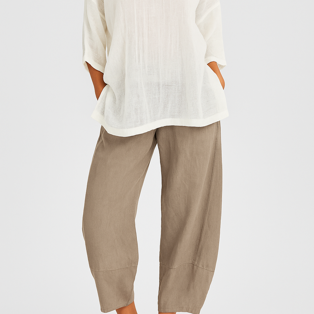 
                  
                    Elarin – Losvallende Linnen Broek met Minimalistische Look
                  
                