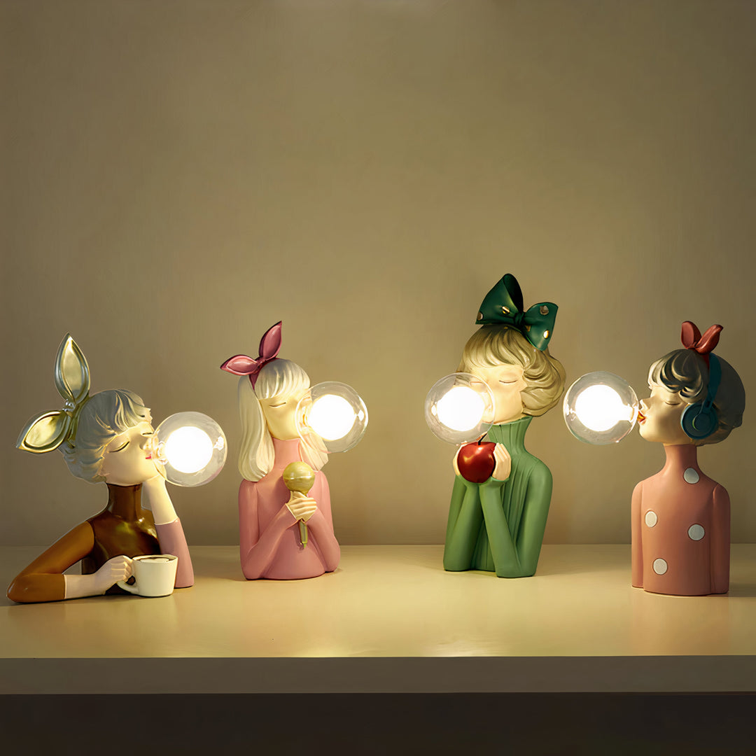 Unieke set 'Sisters' creatief design LED tafellampen