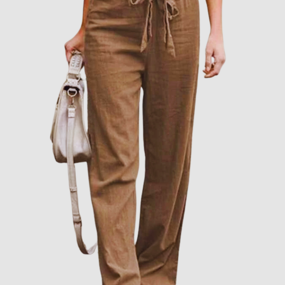 
                  
                    Elinea – Zomerse Linnen Broek met Hoge Taille en Wijde Pijpen
                  
                