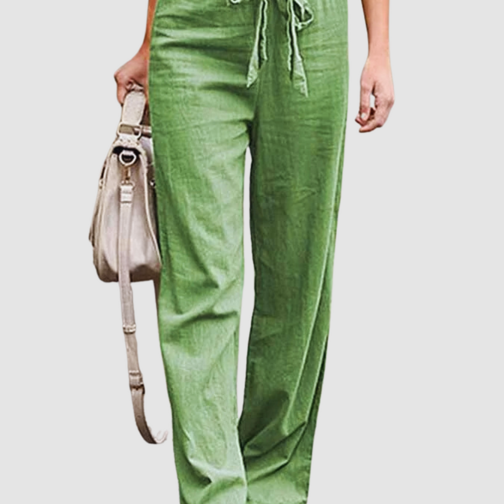 
                  
                    Elinea – Zomerse Linnen Broek met Hoge Taille en Wijde Pijpen
                  
                