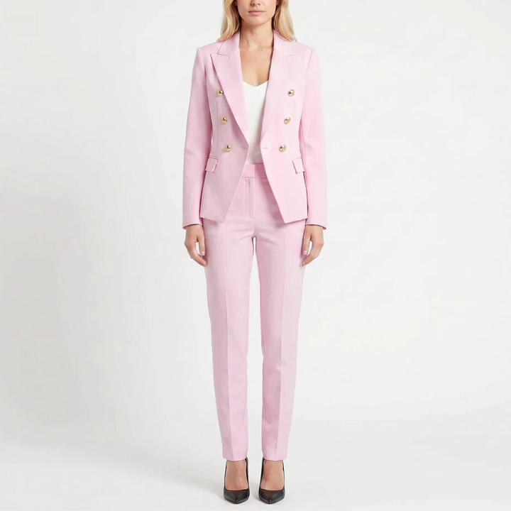 Dubbelgebreide Blazer Broek Set