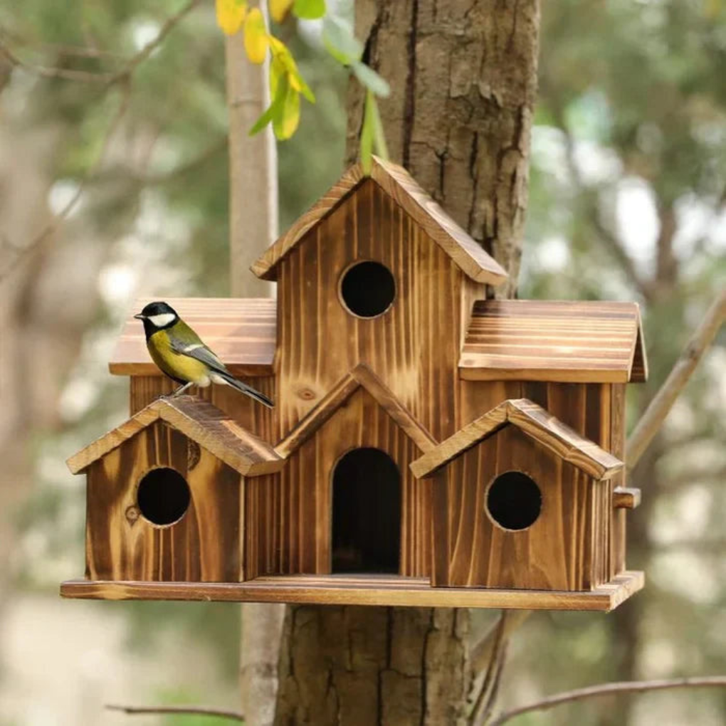 Vogelhuisje met 6 openingen