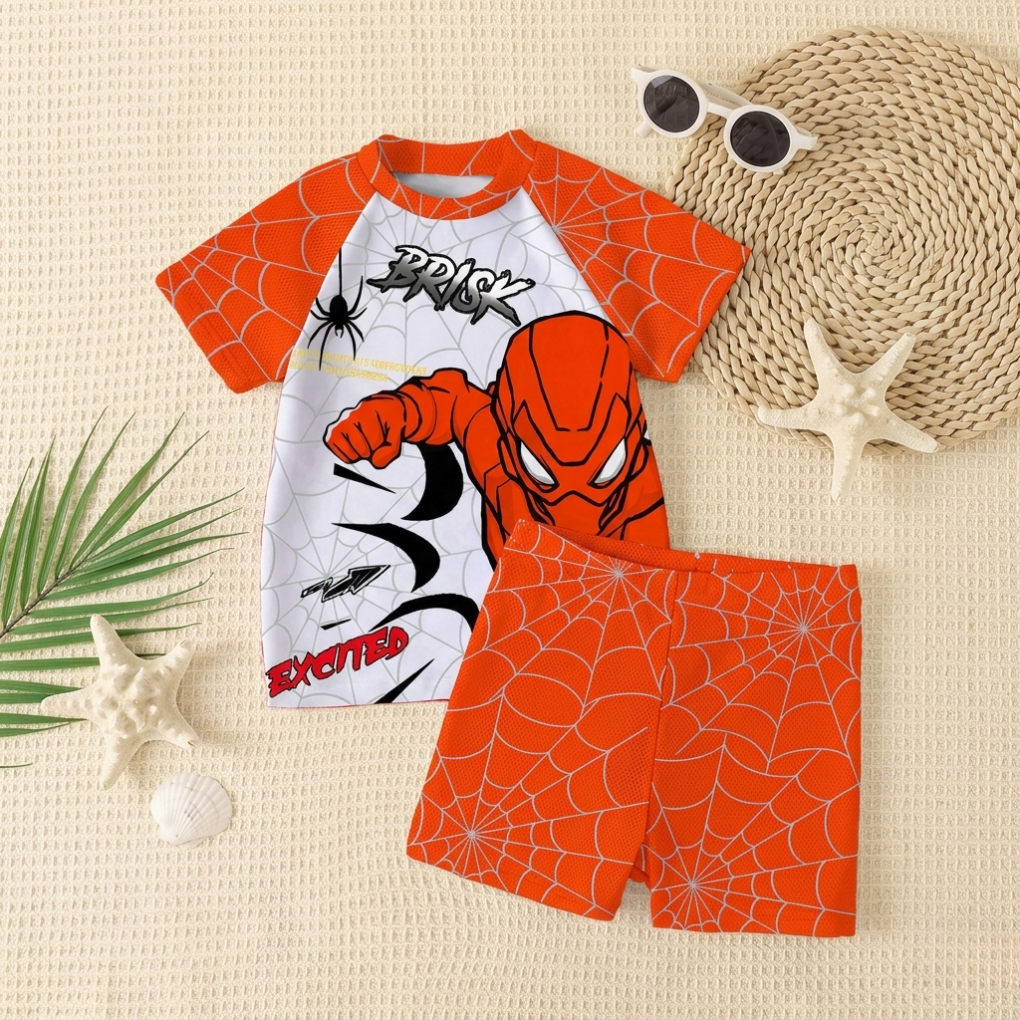 Jonge Jongen Casual Loose-Fit T-Shirt & Shorts Zwem Set