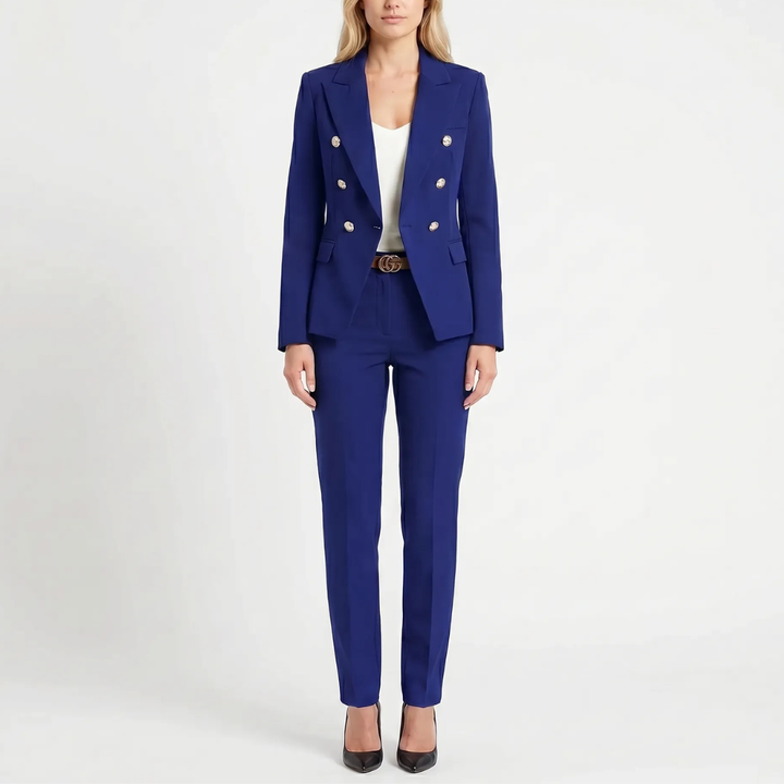 Dubbelgebreide Blazer Broek Set