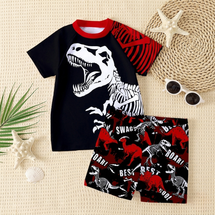 Jonge Jongen Casual Loose-Fit T-Shirt & Shorts Zwem Set