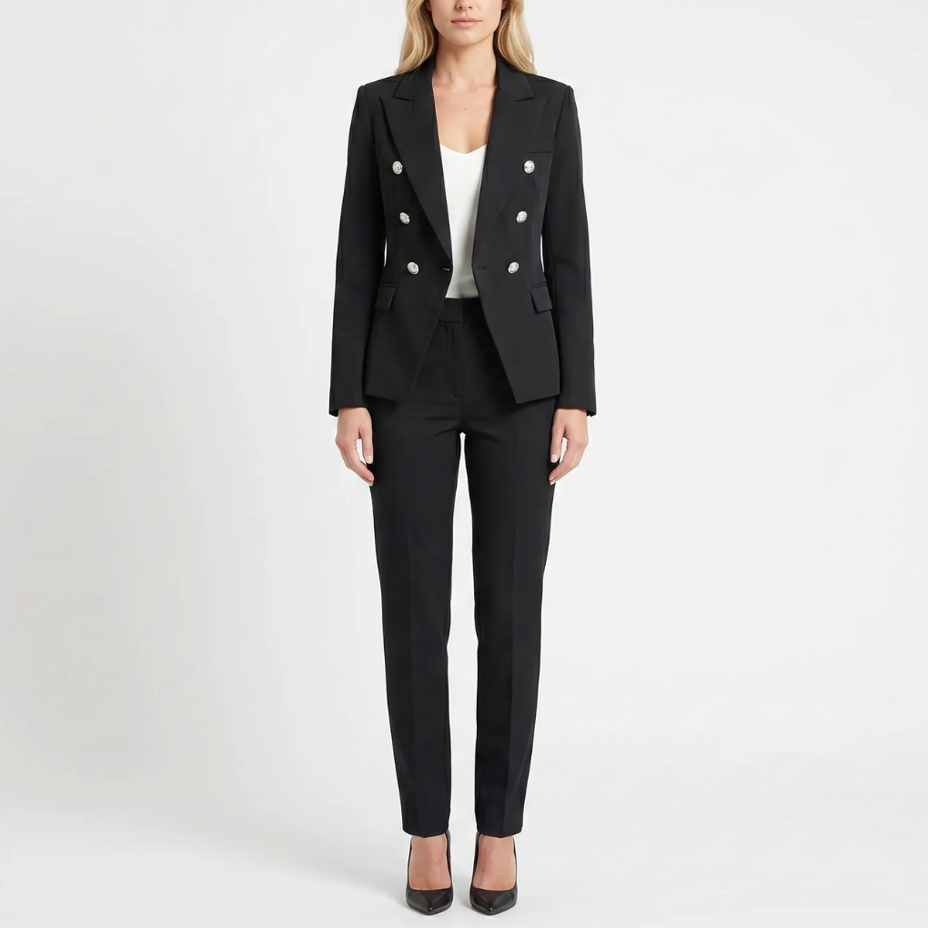 Dubbelgebreide Blazer Broek Set