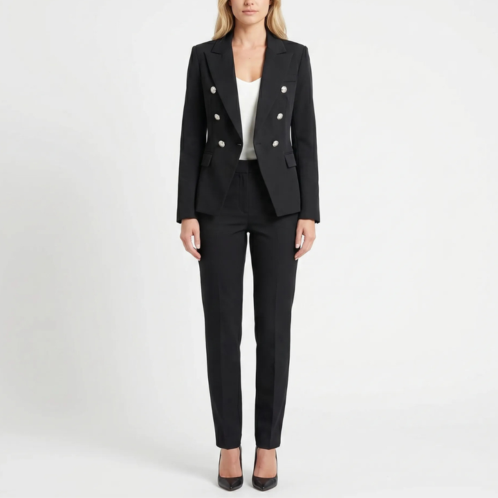 Dubbelgebreide Blazer Broek Set