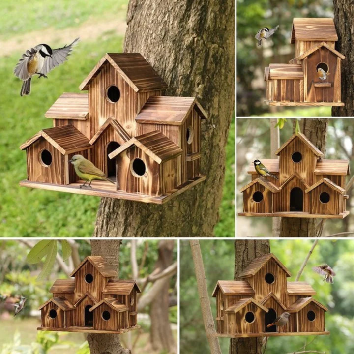 Vogelhuisje met 6 openingen