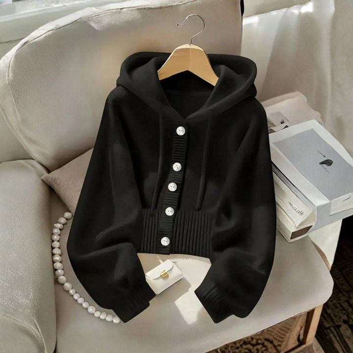 Vrouwen Hooded Breien Cardigan