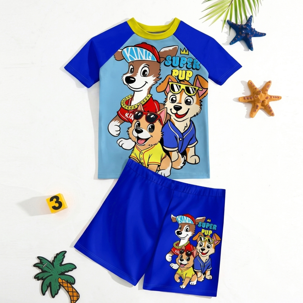 Jonge Jongen Casual Loose-Fit T-Shirt & Shorts Zwem Set