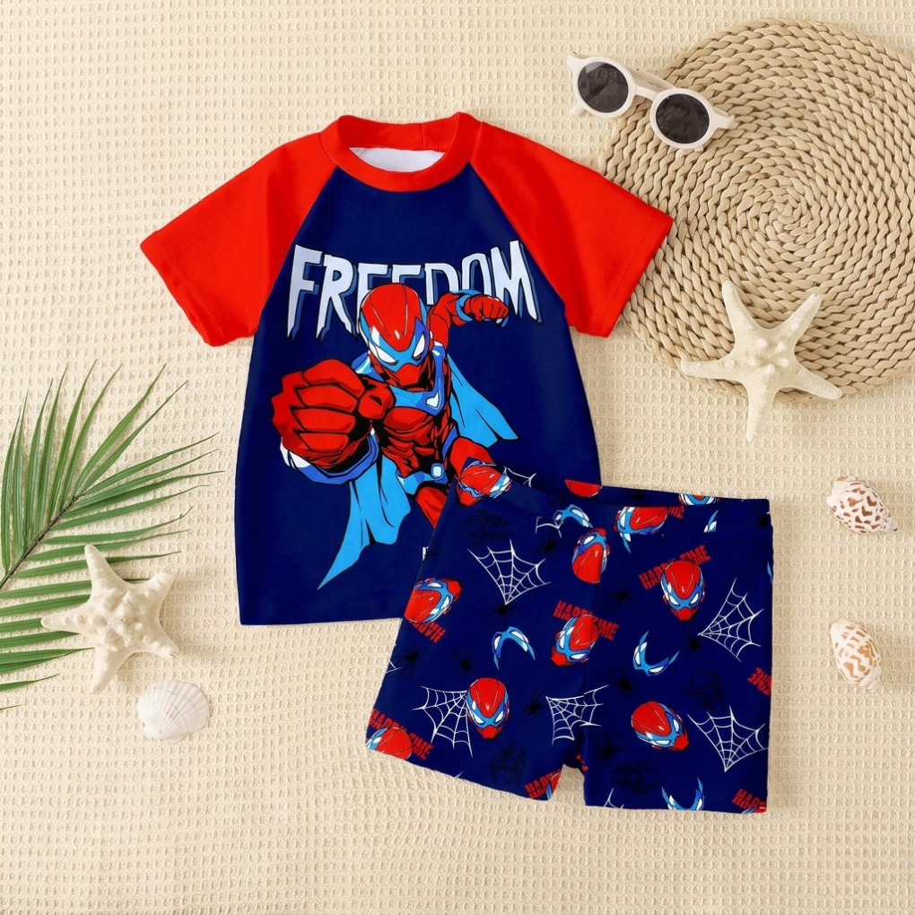 Jonge Jongen Casual Loose-Fit T-Shirt & Shorts Zwem Set