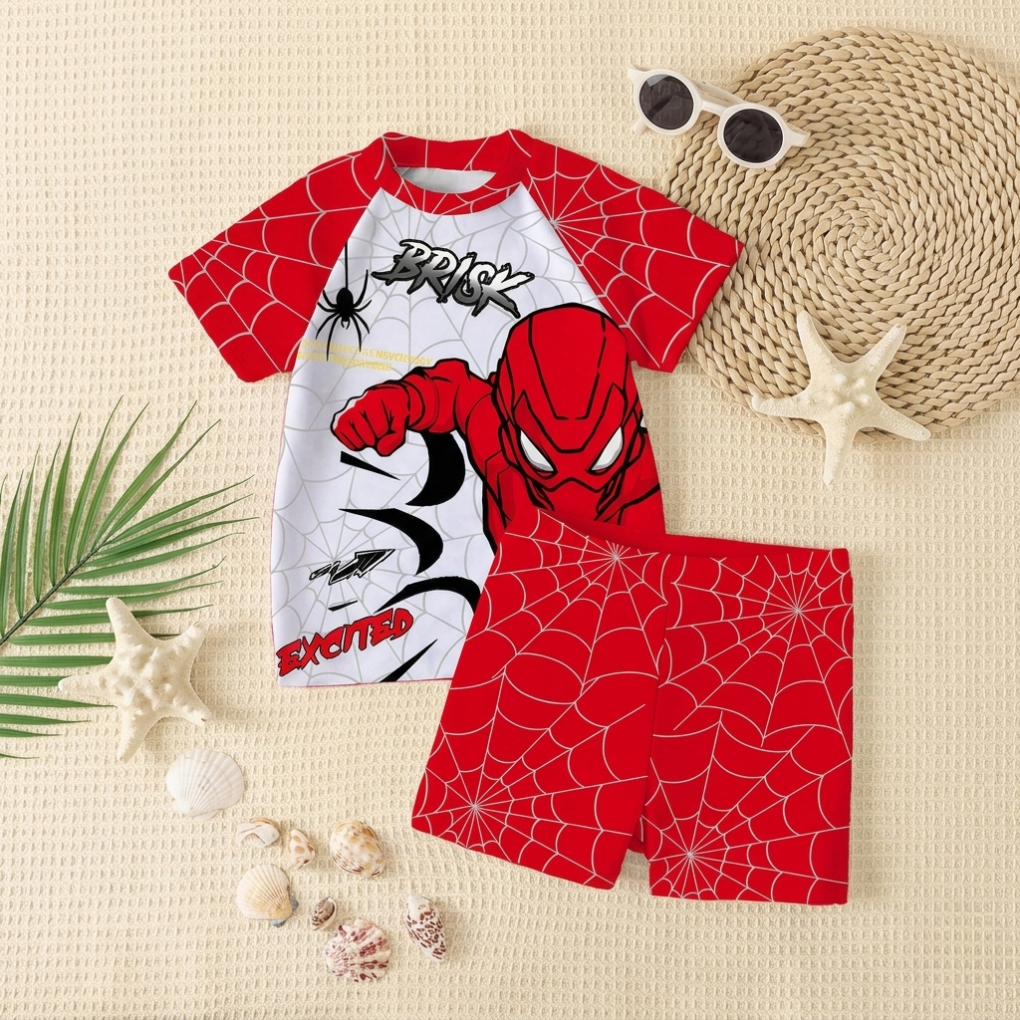 Jonge Jongen Casual Loose-Fit T-Shirt & Shorts Zwem Set