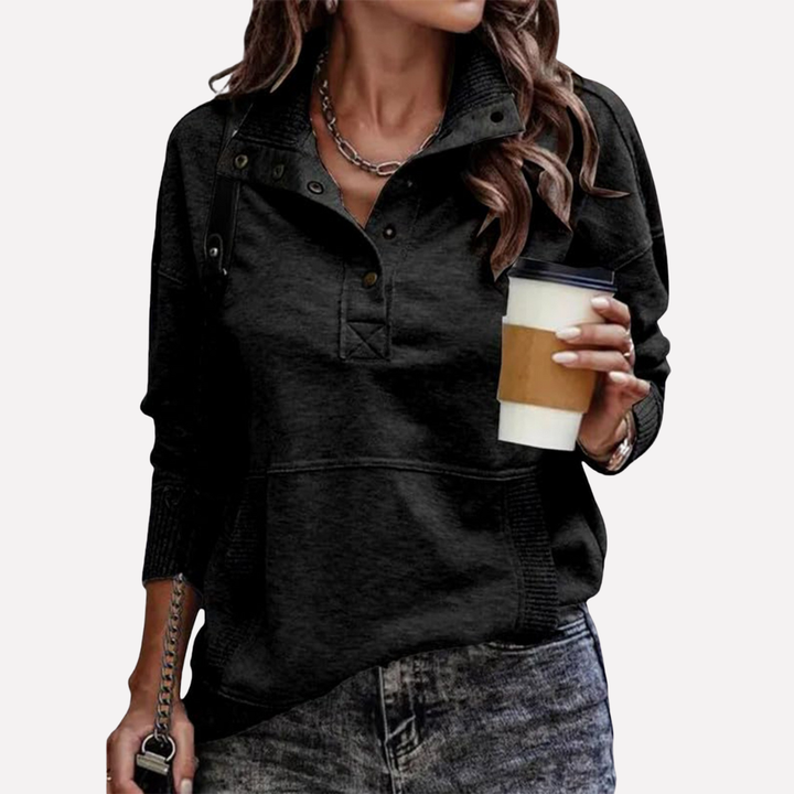 Casual Lang-Mouwen Stand Kraag Sweatshirt