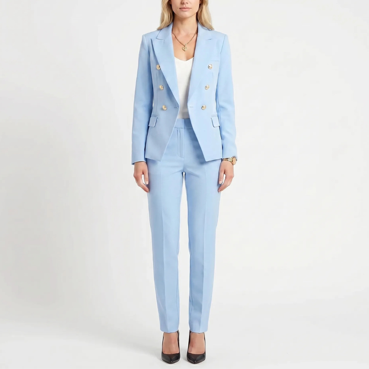 Dubbelgebreide Blazer Broek Set