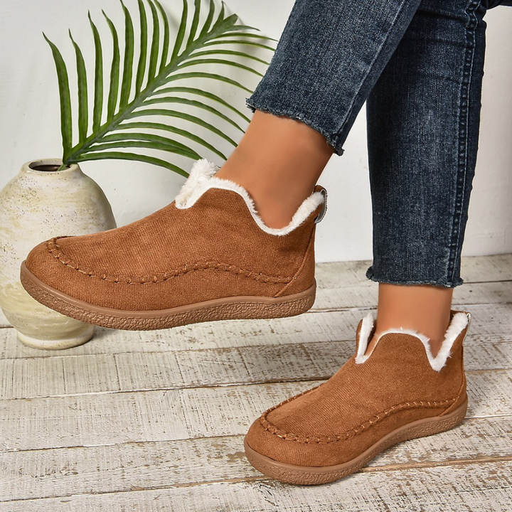 Gevoerde bruine schoenen voor dames