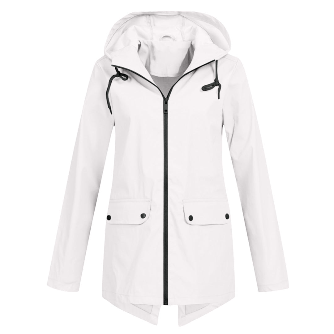Waterdichte halflange damesjas met rits