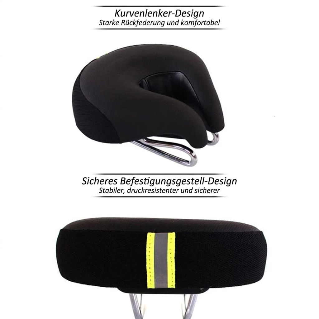 Mountainbikezadel zonder neus | Ergonomisch gevoerd zitkussen | Drukverlichting