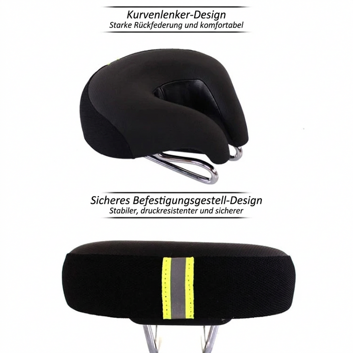 Mountainbikezadel zonder neus | Ergonomisch gevoerd zitkussen | Drukverlichting