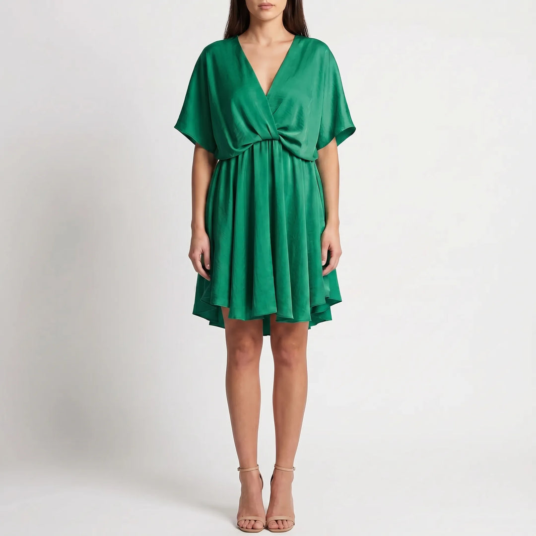 FleuretteShort-Sleeve Tiered Mini Dress