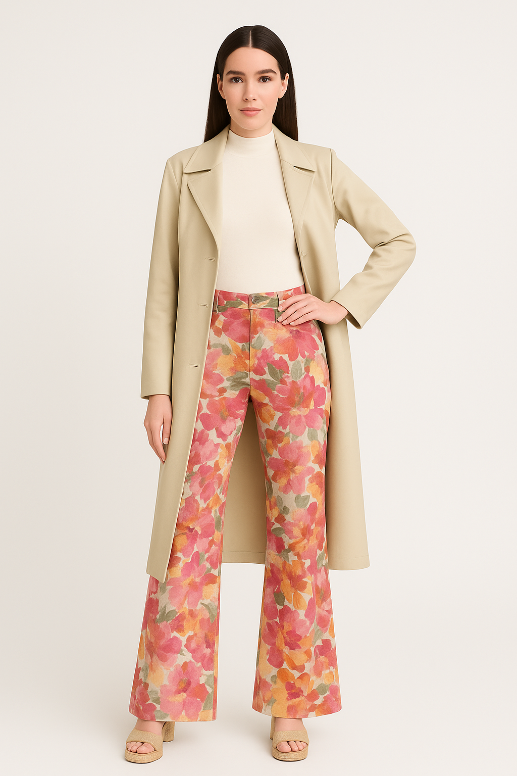 Florida – Wijde Flared Broek met Bloemenprint