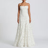 Bloemen Textuur Maxi Jurk Met Fijne Bandjes