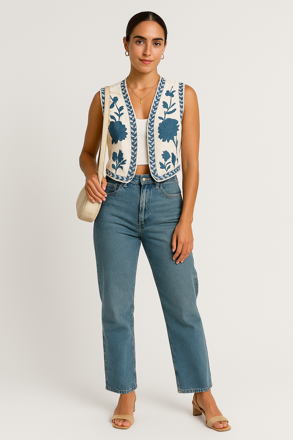 Florina – Gilet met Bloemenprint