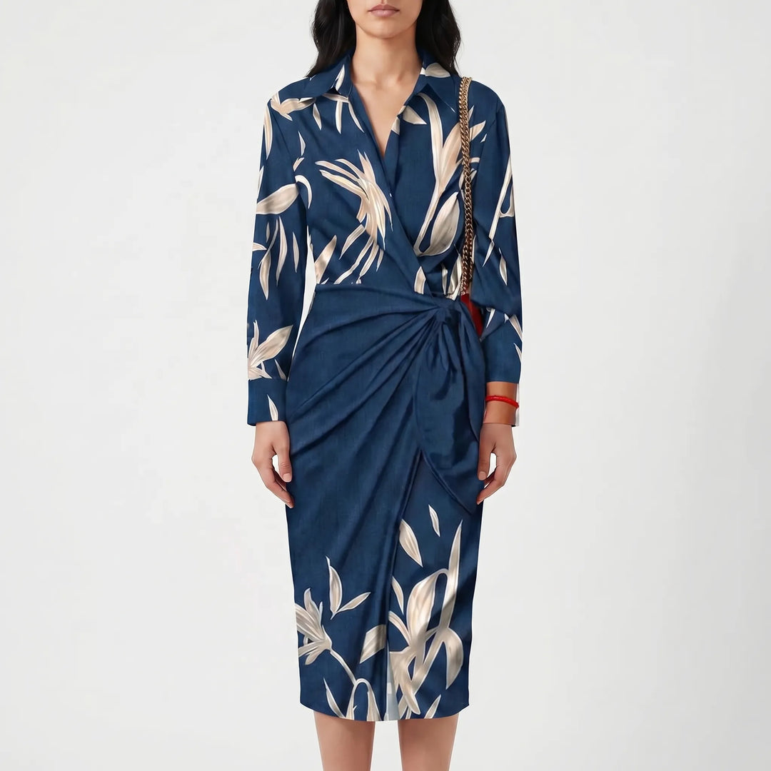 FlorwynWrap-Style Midi Dress With Bold Print