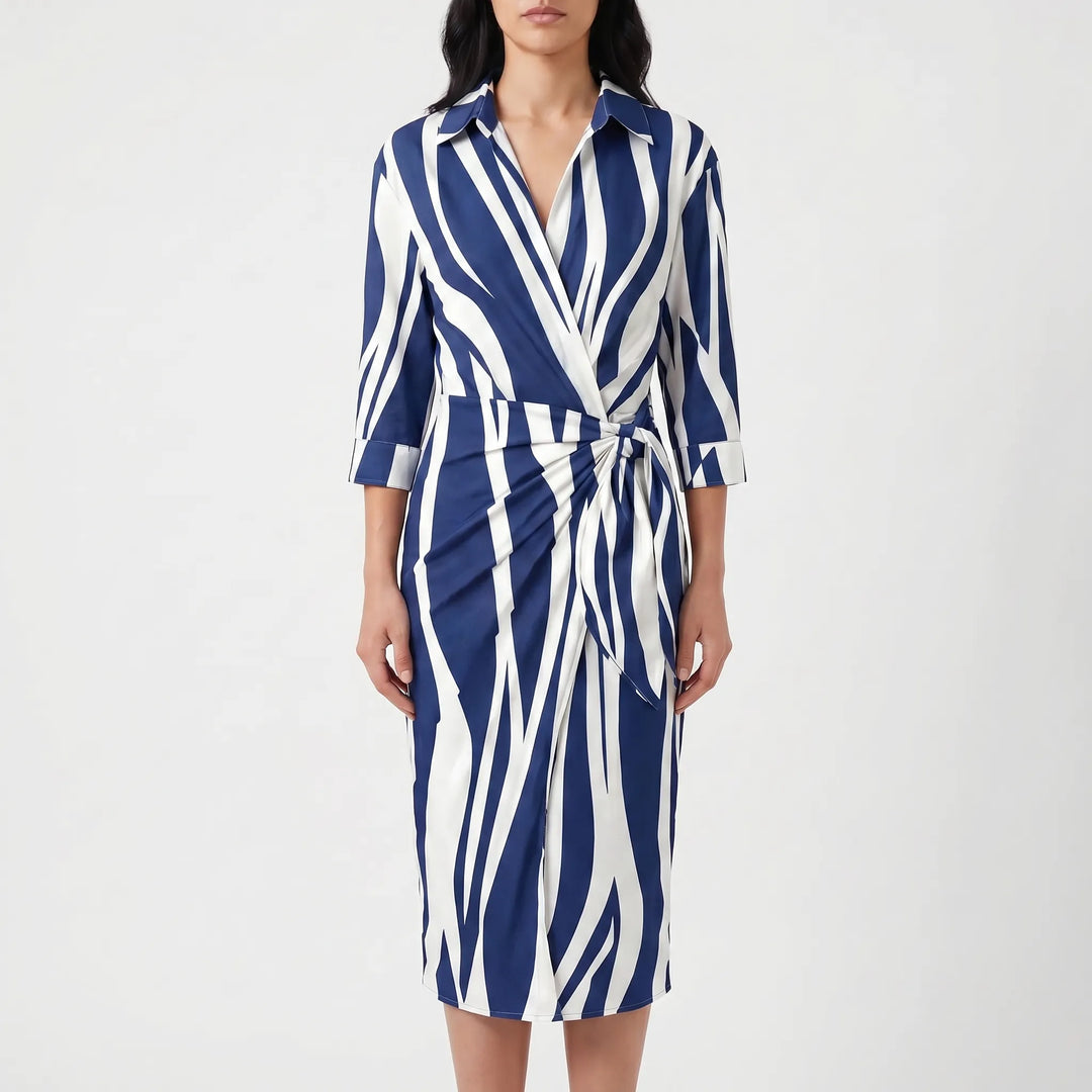 FlorwynWrap-Style Midi Dress With Bold Print