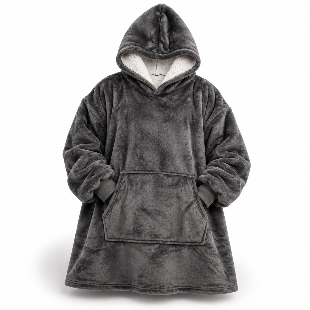 Ultrazachte oversized sherpa-hoodiedeken (met zak)