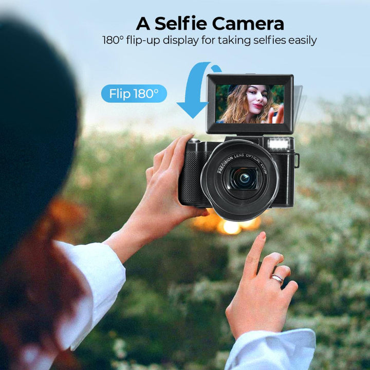 5K Digital Camera for Beginners Flip Screen for Selfie 8X Optical Zoom Kentfaith